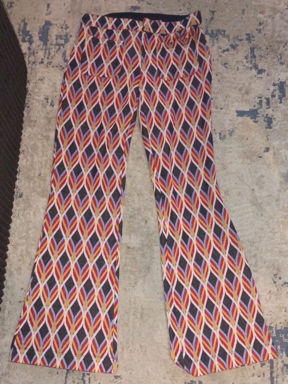 Free PEOPLE Multicolor Geometric Flare Pants SZ 0